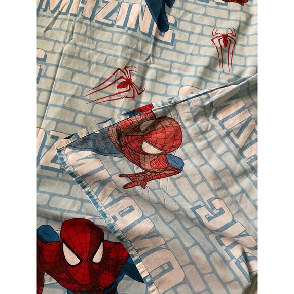 Marvel Kids Amazing Spider-Man 2 Twin Flat Sheet Cutter Blue & Red - Picture 15 of 15